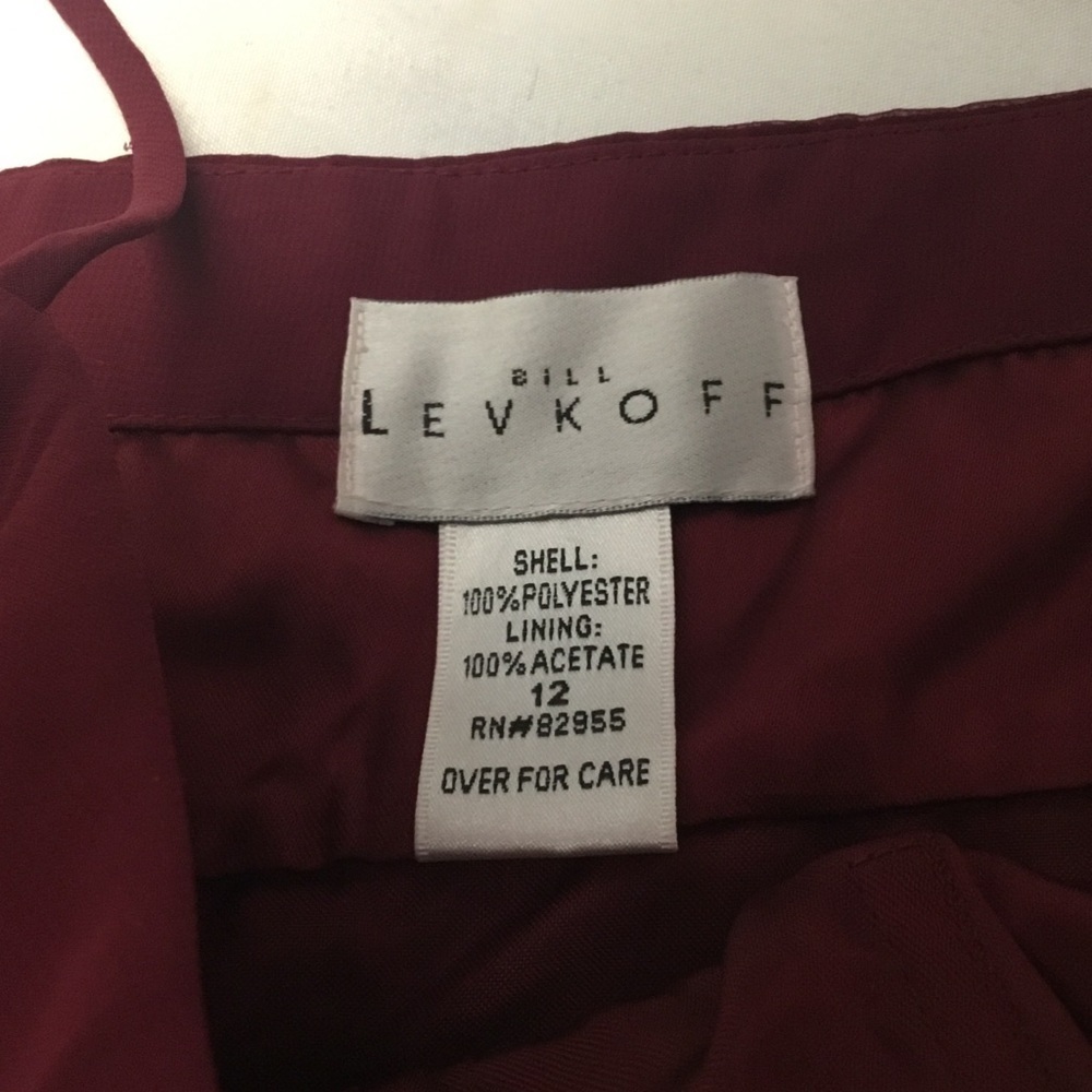 BILL LEVKOFF Stylish Burgundy Spaghetti Strap Dress - Picture 9 of 14